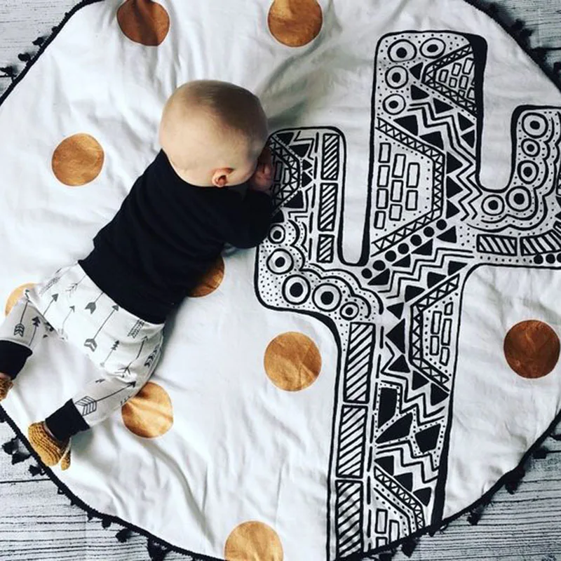 90cm Baby Play Mat Soft Baby Creeping Crawls Cushion Animals Cartoon Design Round Crawling Pad Baby Mat 90cm Baby Play Mat Soft Baby Creeping Crawls Cushion Animals Cartoon Design Round Crawling Pad Baby Mat