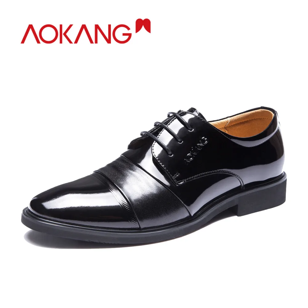

Aokang 2018 new arrival England designer Men's leather flat shoes casual Dress Shoes office male shoes wholesale derby shoes