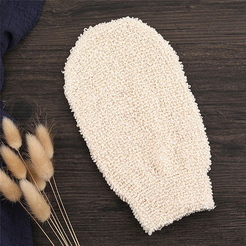 1 пара рукавицы для душа отшелушивающая кожа спа перчатки для ванны из натурального бамбукового волокна отшелушивающая мочалка мочалки#4A15