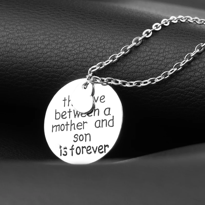 mom son family Round heart Jewelry 