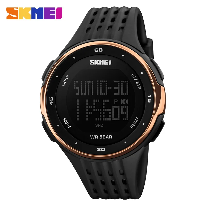 

SKMEI New Sport Watch Women Running Style Stop Watch 50M Water Resistant Complete Calendar Alarm Military Watches 1219