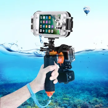 

Photo 3 in 1 Pistol Trigger Set Shutter Trigger+Phone Clamp+Floating Hand Grip Diving Buoyancy Stick Adjustable Anti-lost