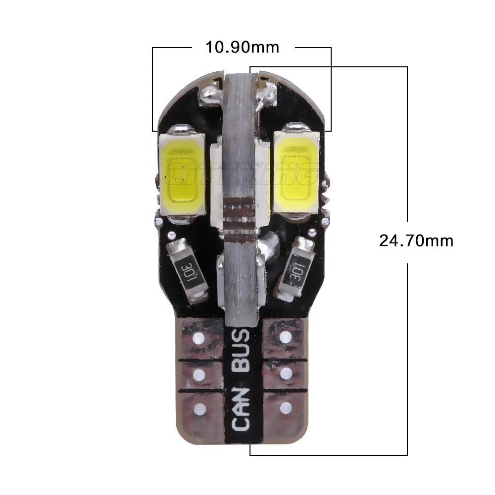 500 шт./лот авто светодиодный T10 8smd canbus 5730 5630smd светодиодный свет с can-bus W5W 194 SMD t10 8 Светодиодный лампочки нет ошибок лампа для чтения