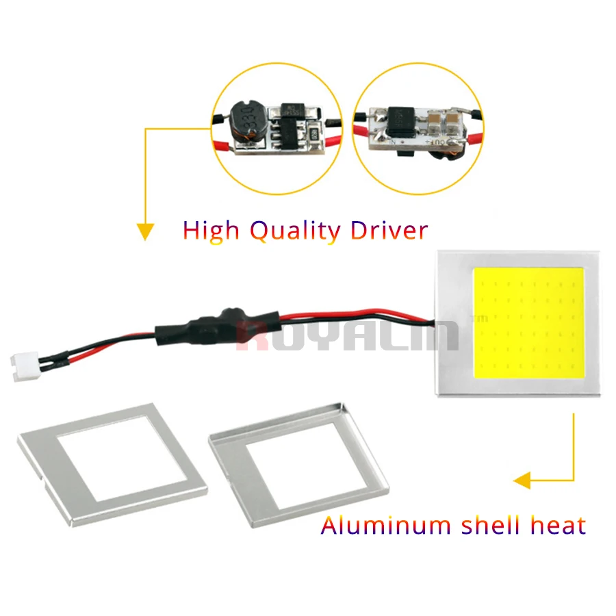 ROYALIN T10 W5W BA9S C3W C5W C10W Festoon COB светодиодный светильник для чтения панель s