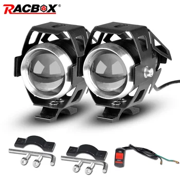 

RACBOX 2pcs U5 Motorcycle LED Headlight 12V 24V 3000LM Motor Bike LED Driving Daytime Running Light DRL Fog Light Lamp White