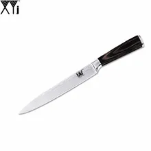 XYJ Brand Stainless Steel 8 Inch Slicing Knife High Carbon Steel Kitchen Knife Cooking Tools With Color Wood Handle Best Gift