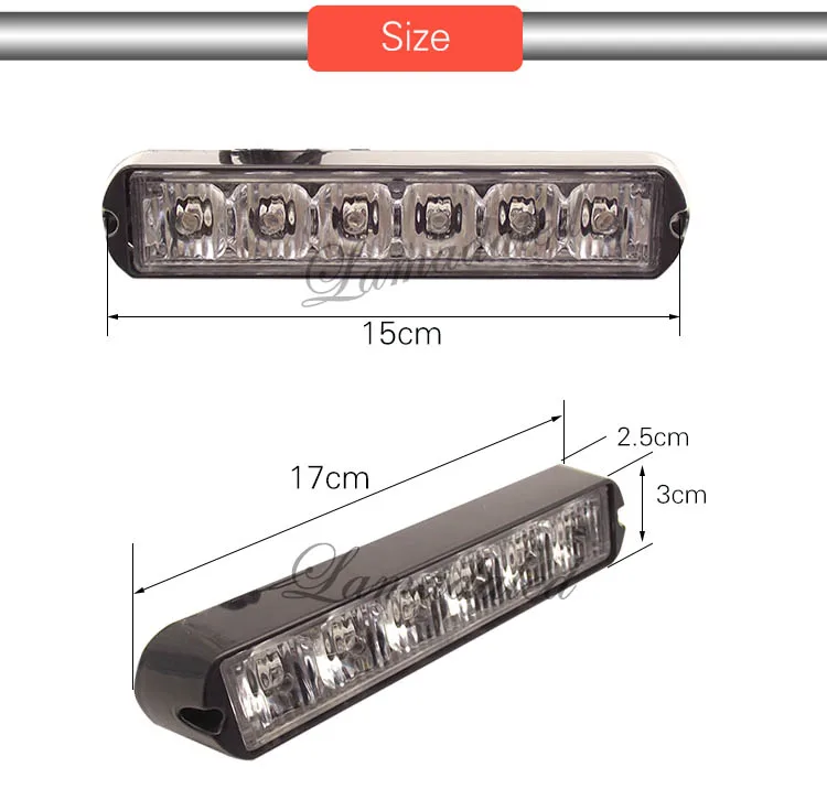 4x6LED флэш-Предупреждение света для полицейской машины стробоскоп Решетка огни грузовик боковой поверхностного монтажа лампа для поворотников красный синий янтарь белый