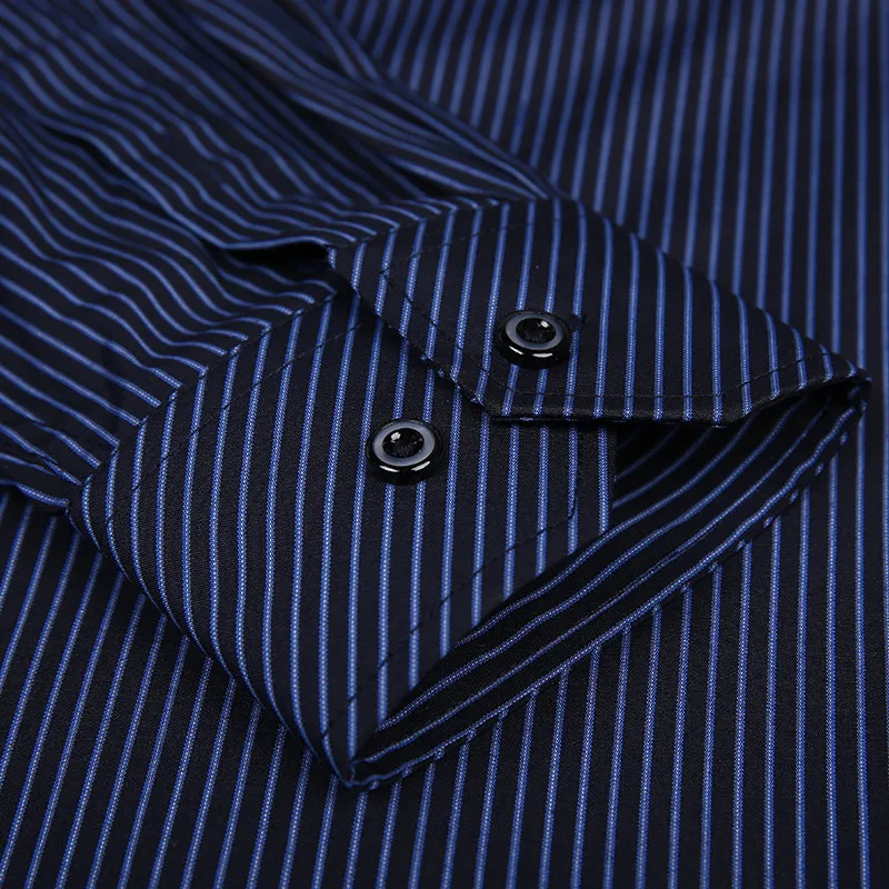 8xl Plus Size Large Men Long sleeve Non-Iron dress shirt Male Social Striped Shirts Easy Care Oversized Shirt cotton shirt long sleeve shirt men casual shirt