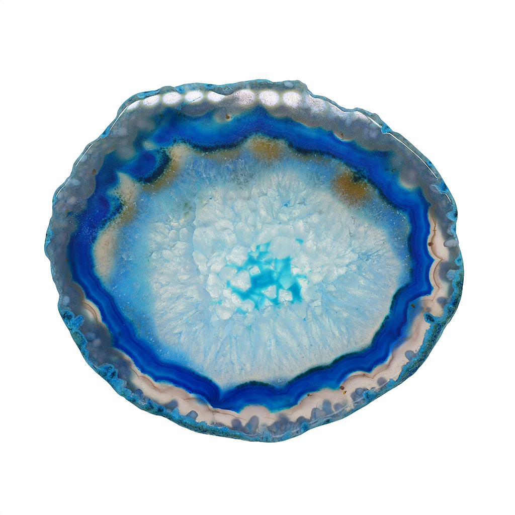 3Pcs Natural Agate Slices Irregular Round /Oval Crystal Quartz Stone Pendant Charms DIY Supply Home Decorations Group 6#