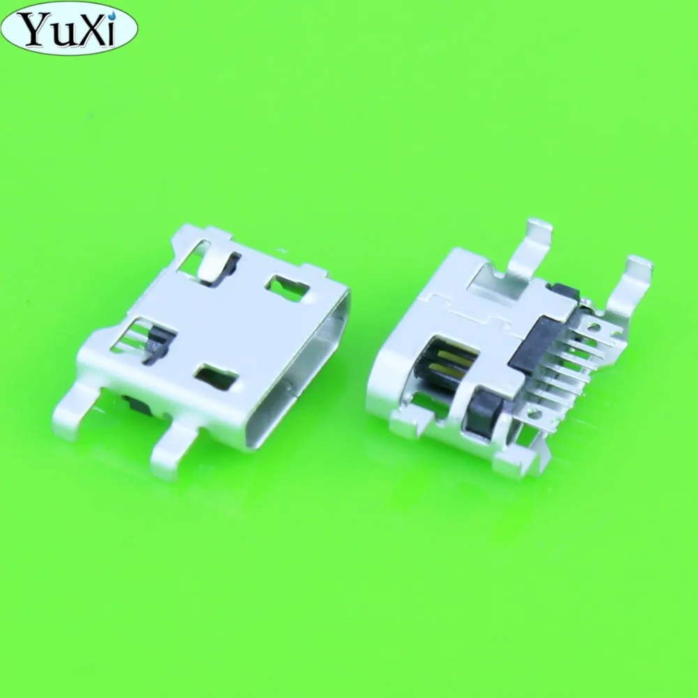 

YuXi 50pcs/lot 7Pin Micro USB connector Phone Tail Charging Socket B type Female Jack PCB Board Sink 0.72 DIP Flat Mouth
