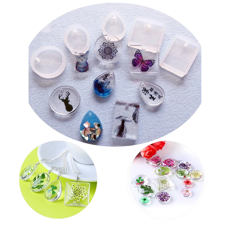 

5Pcs/ Set Water Drop Epoxy Silicone Mold For Resin Forms Crystal Diamond Bracelet Pendant Jewelry Doming Mould Resin Casting