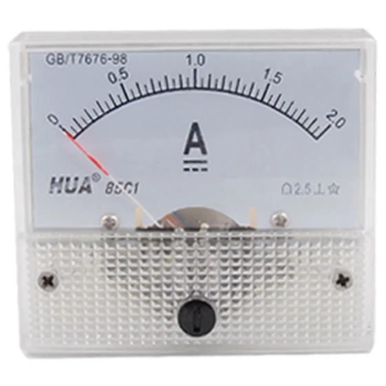 DC 2A Analog Panel AMP Current Meter Ammeter Gauge 85C1 0-2A DC White 