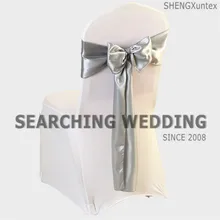 Цена оптовой продажи атласная Председатель Sash Председатель Галстук подходит на Свадебные украшения крышка стула