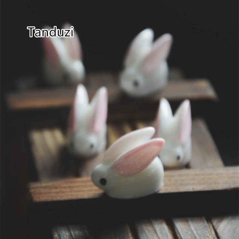 Tanduzi 20 шт. Милые 3D кабошоны смоляная заячья Фея Сад миниатюрные кролики подвеска
