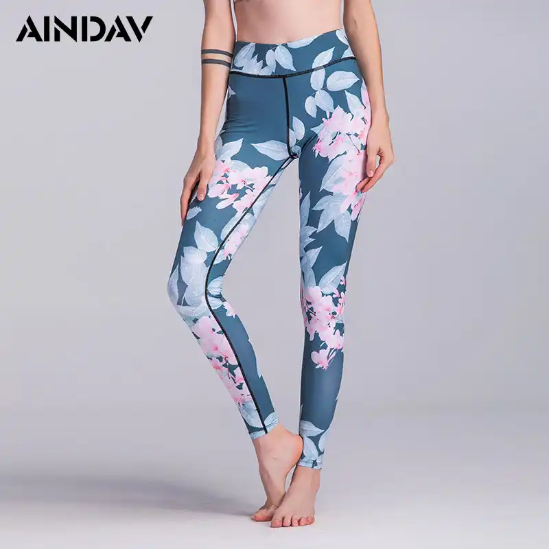 floral running tights