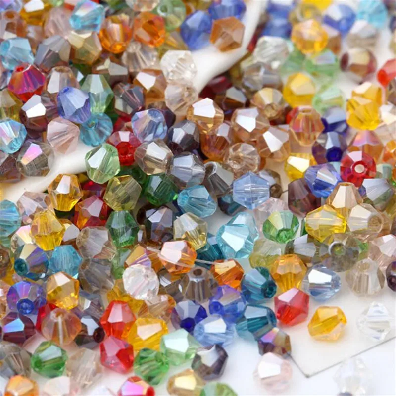 

Loose 3MM 200PCS Various Shiny Color Faceted Bicone Glass Crystal Beads DIY Hand Craft Beads For Clothing&Garment Art Decoration
