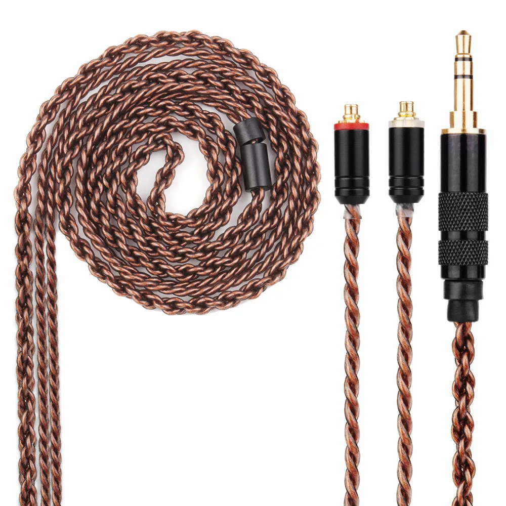 

Wooeasy 4 Core Upgraded Silver Plated Cable 3.5/2.5/4.4mm Earphone Cable With MMCX/2pin For LZ A5 K5 Yinyoo QT2 Sony HQ5 HQ6