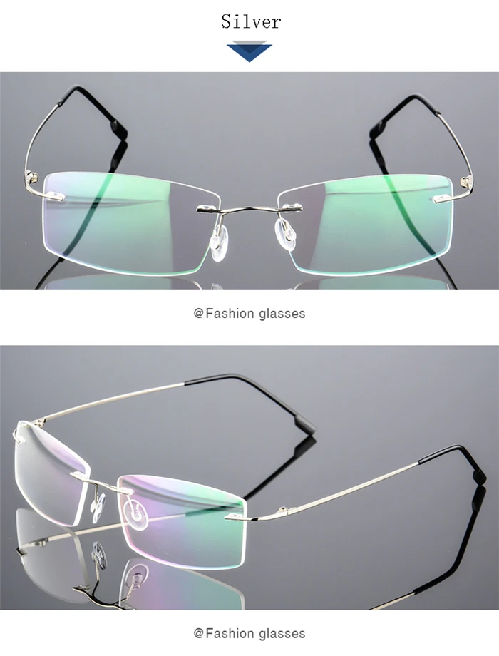 1,0-1,5 до-4,0 ультралегкие бескаркасные очки для близорукости Мужские Женские очки из нержавеющей стали без оправы для ног