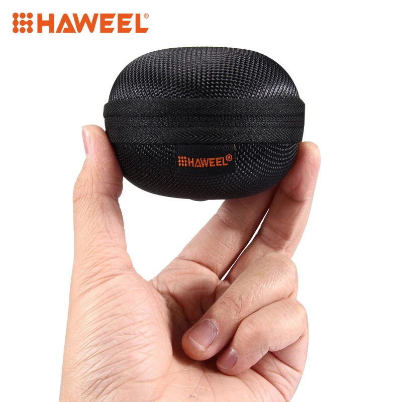 

HAWEEL Round Portable Hold Case Storage Carrying Hard EVA Case Earbuds Pocket Collection Box Earphone case Pouch Bag