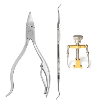 

3pcs/set Ingrown Toe Nail Correction Tool Fixer Recover Pedicure Tool + Toe Nail Lifter + Nail Cuticle Nipper Clipper