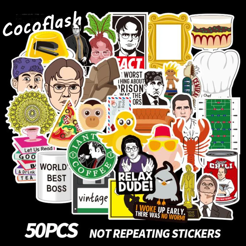 NEW 50pcs/LOT Friends Tv Show Funny Creative Badges DIY Decorative Stickers Cartoon PC Wall Notebook Phone Home Garden Graffiti