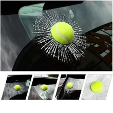 Regalo autoadhesivo broma baloncesto pelota de fútbol 3D golpes de vidrio coche pegatina grieta pegatina simulación rota decoración del hogar