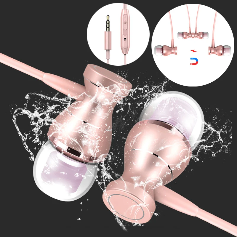 

In-Ear Earphone Headset In-line Control Magnetic Clarity Stereo Sound With Mic Earphones For iPhone Mobile Phone MP3 MP4