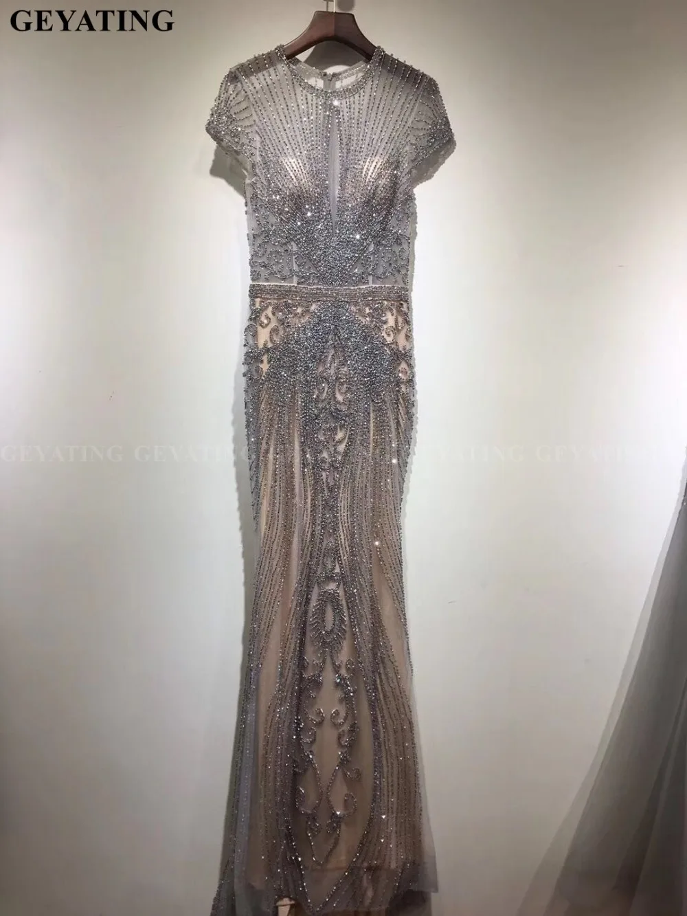 Luxury Rhinestones Full Beaded Mermaid Evening Dress Long Saudi Arabia Women Formal Gowns Kaftan Dubai Prom Dresses 2019 Elegant Luxury Rhinestones Full Beaded Mermaid Evening Dress Long Saudi Arabia Women Formal Gowns Kaftan Dubai Prom Dresses 2019 Elegant