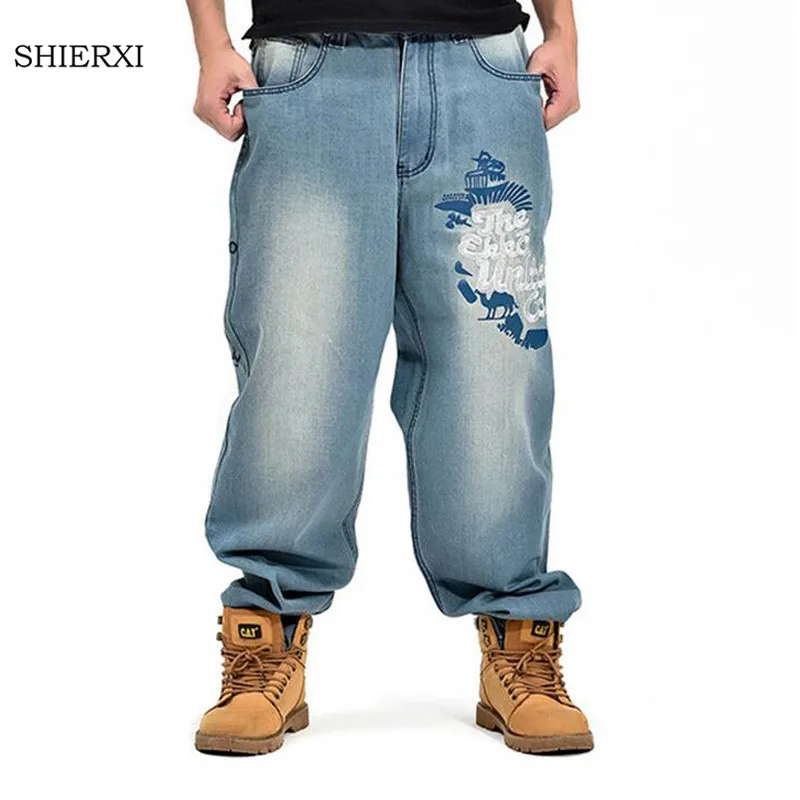New Men Brand loose Jeans HIP HOP Skateboard Pants Men's Jeans Fashion ...