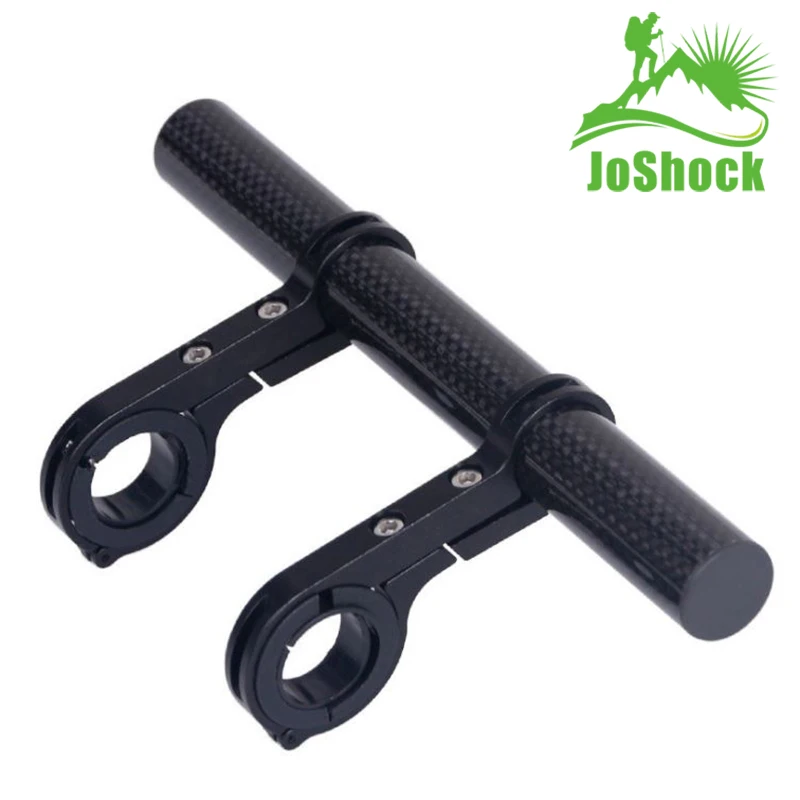 Carbon Fiber Black JoShock велосипедный руль расширенный 20 см кронштейн велосипедный держатель фары фонарь лампа Поддержка Алюминиевый сплав волокно стенд - Цвет: Carbon Fiber Black