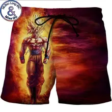 

3D Anime Dragon Ball Z Super Saiyan Board Shorts Trunks 2018 Summer New 3D Quick Dry Beach Shorts Men Casual Hip Hop Short Pants