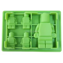 5x силиконовый Робот Форма для льда, лед кремовые инструменты цвет зеленый емкости для мороженого силиконовые формы для торта Форма для шоколада, помадки Инструменты для выпечки