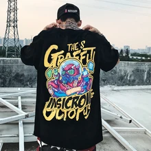 Футболка в стиле хип-хоп с каракулем, летняя повседневная хлопковая Футболка в стиле хип-хоп, модные уличные футболки с коротким рукавом