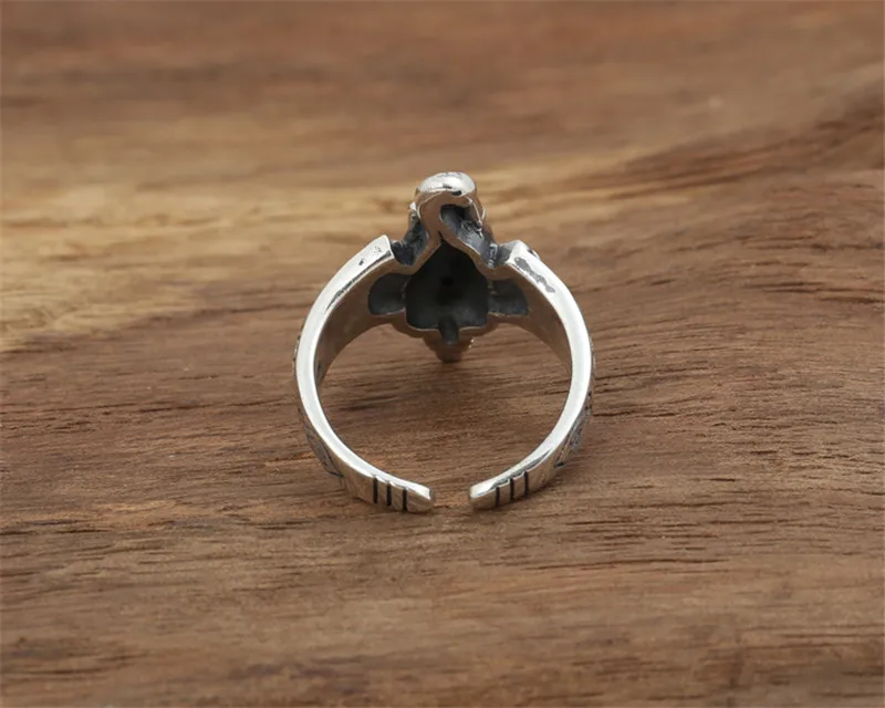 BESTLYBUY 100% Настоящее чистое серебро 925 пробы Ganesha кольца для мужчин винтажный стиль