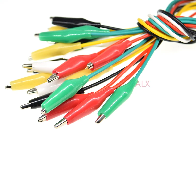 10PCS 50CM Double-ended colors Alligator clips cable jumper wire diy Test Leads crocodile clips wire