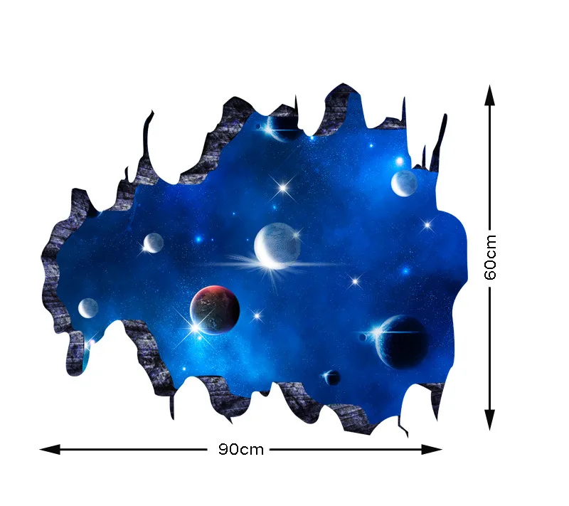 Новые 3D наклейки на стену с изображением космоса, большой планеты для детских комнат, галактика, настенная наклейка, домашний декор, подарок для детей, плакат
