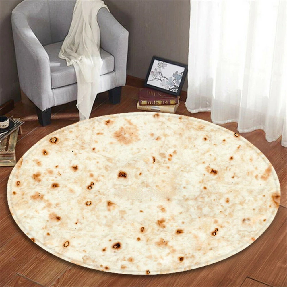 

60X60cm Mexican Tortilla, Air Conditioning Blanket, Towel Blanket, Throw Blanket, Pancake,3D Digital Printing Roll Cake Blanket