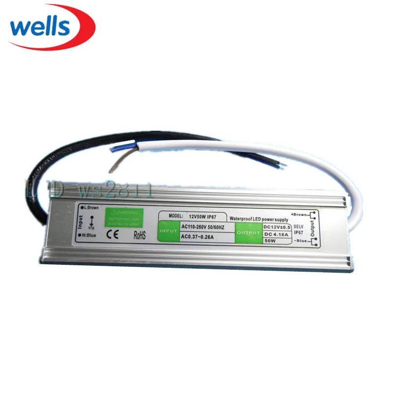 AC 110 260V к DC 12V 50W Водонепроницаемый IP67 источник питания открытый электронный