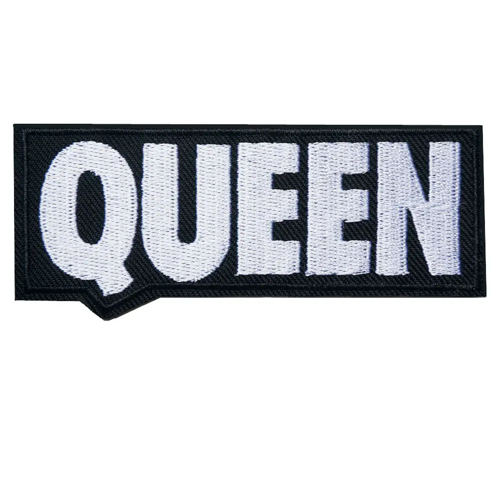 

Black Embroidered Letters Patches Queen Sew Iron On Badges For Dress Bag Jeans Hat T Shirt DIY Appliques Craft Decoration
