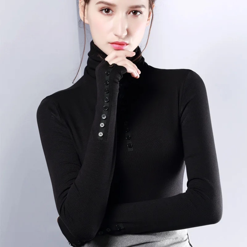 Весна-Осень, женский свитер и пуловер, тонкий вязаный свитер, женский тонкий элегантный вязаный пуловер kz617 - Цвет: black
