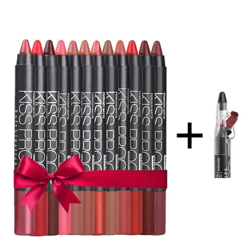

12PCS Matte Lips Pigment Colorful Lipstick Long Lasting Matte Lipstick Pencil Makeup Lipstick Pencil Cosmetics