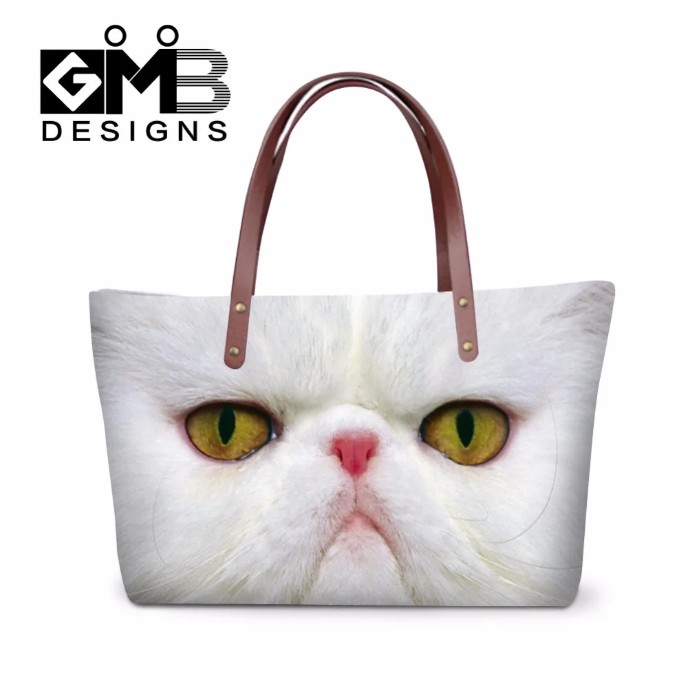 

Animal Cat Printed Clear Shoulder Handbags Women Large Capacity Tote Bags for Girls Teen Hand bag Organizer Female Casual Bags