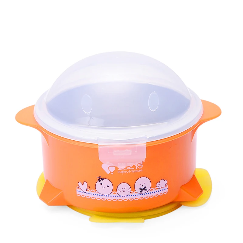 Stainless Steel Baby Food Containers Feeding Bowl Warming Plate Tarelka