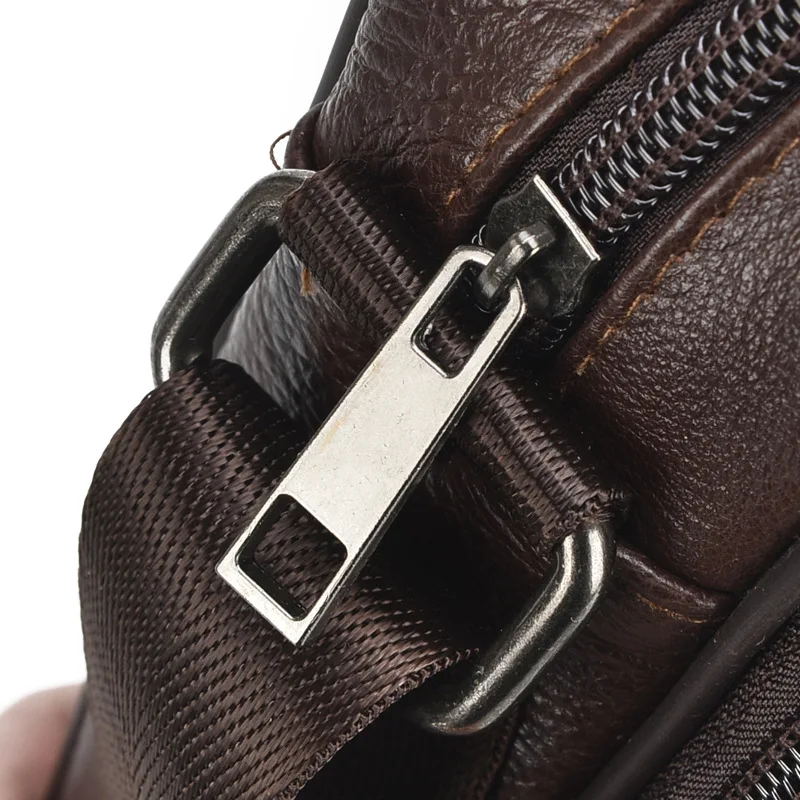 Genuine Cowhide Leather Shoulder Bag Small Zipper Messenger Bags Men Travel Crossbody Bag Handbags New Fashion Men Bag Flap