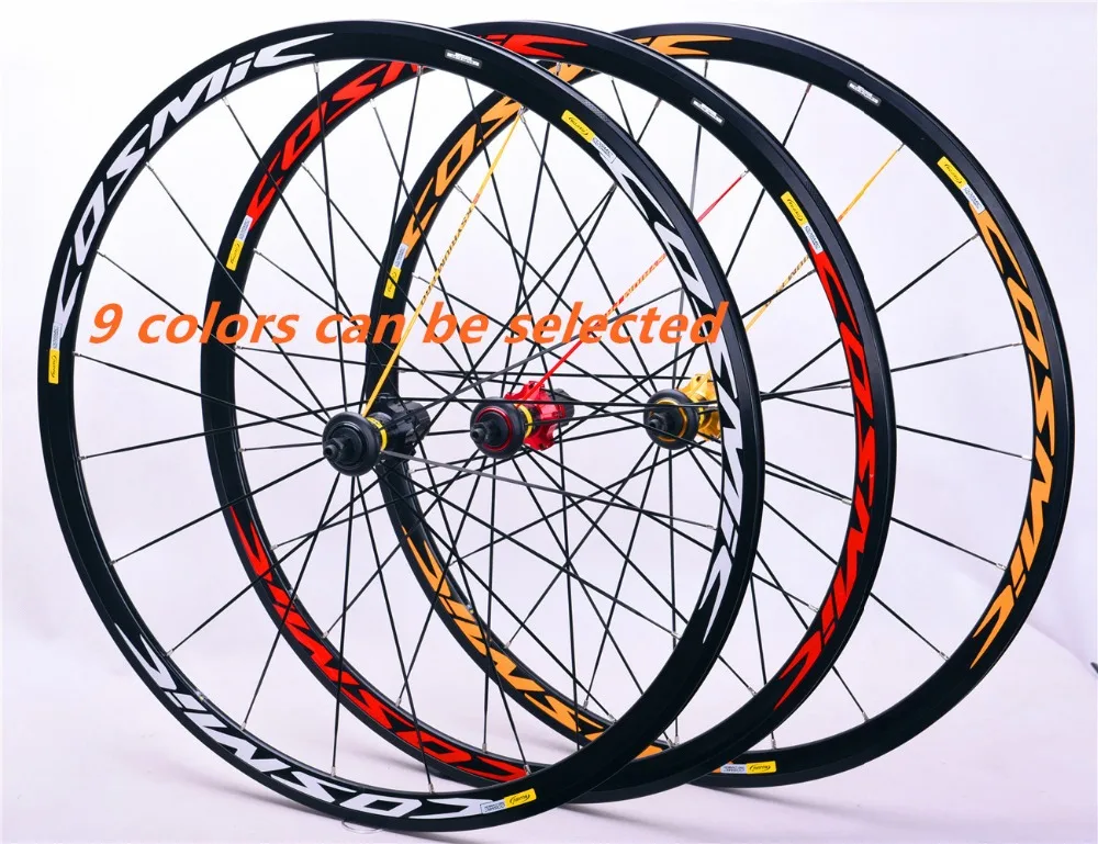 

700c Bicycle road carbon fiber sealed bearings straight wheel V/C brakes 30mm rim Wheels Cosmic