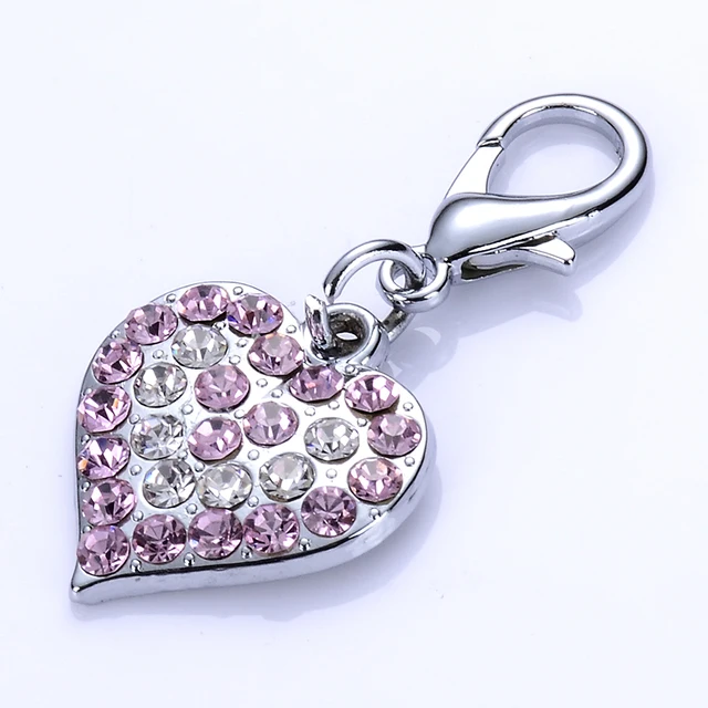 Jewelry Pendants Dog Tag Crystal Crown Shaped Charm For Pet Collar Lobster Clasp Dog Accessory