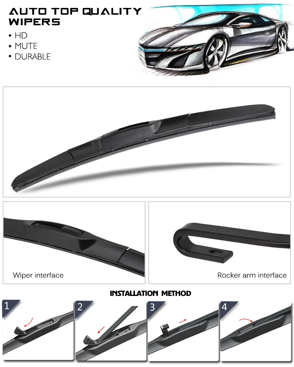 Kawoo para Honda Ano de 1995 a 2020 Cr-v Mk3 Mk4 Modelo Carro Borracha Macia Windcreen Limpadores Lâminas Caber u Gancho Braço Crv Mk1 - Mk2 Mod. 266863 9 High Quality Automóveis e motos
