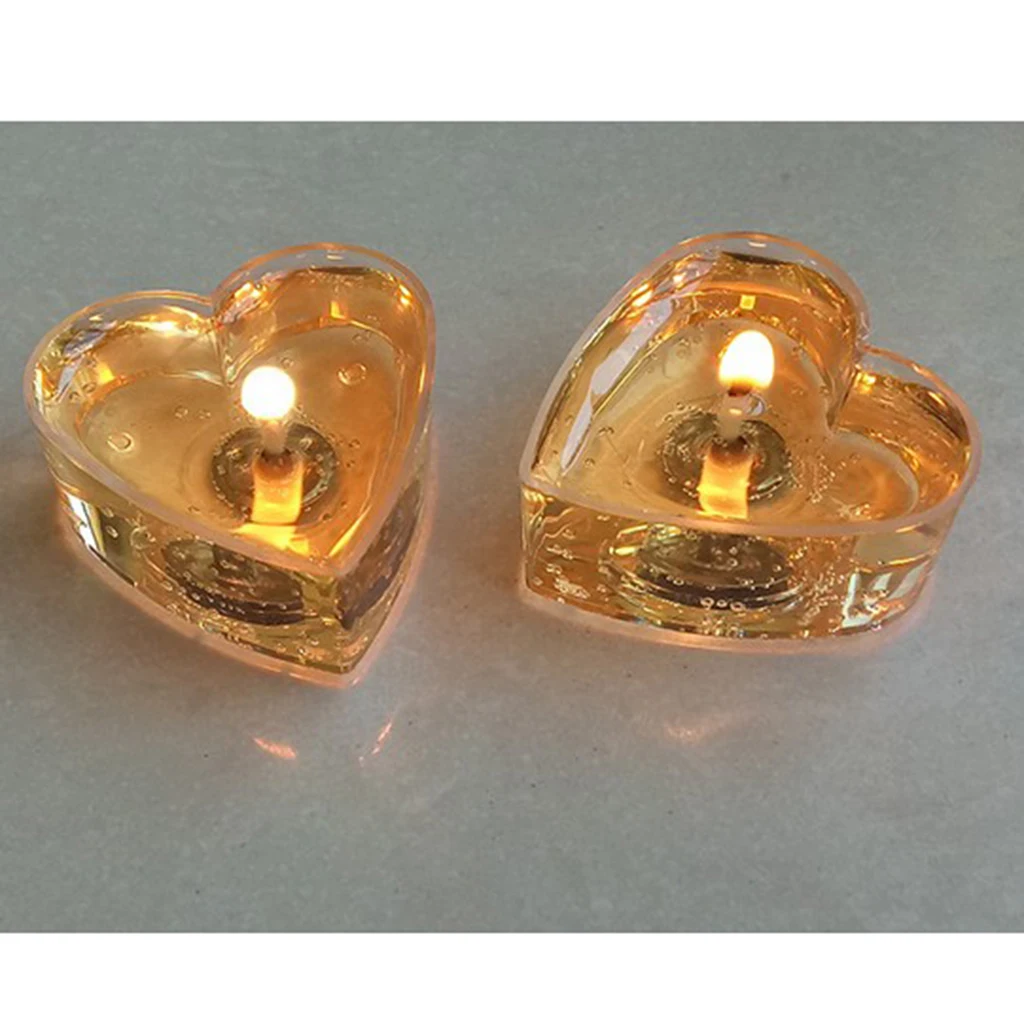 1 Set Candles Making Supplies -Heart Shape Box/Case, Cotton Wicks With Base, Clear Jelly Wax, Pigments-Diy Romantic Candle Kit