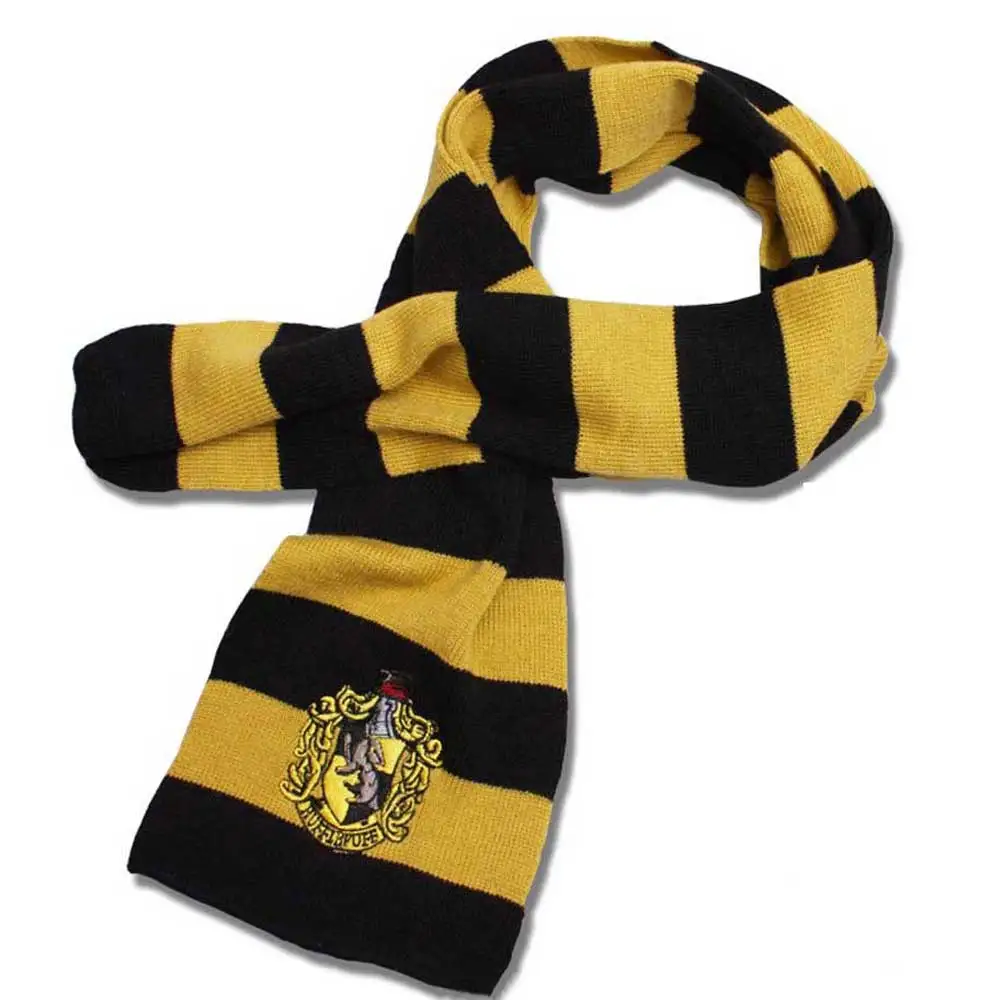 Детский костюм Слизерин для взрослых Ravenclaw Gryffindor Hufflepuff, Волшебная Одежда, плащ, шарф, галстук, палочка, очки, набор - Цвет: scarf 03