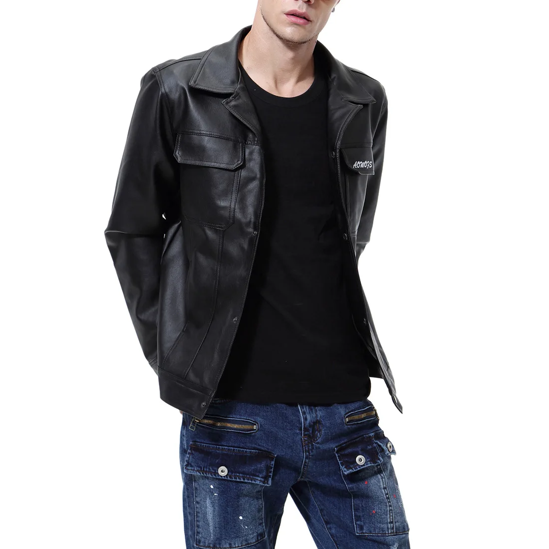2019 Autumn And Winter New Large Size Men's Casual Jacket Europe And Motorcycle Leather Jacket Men's Jacket D105